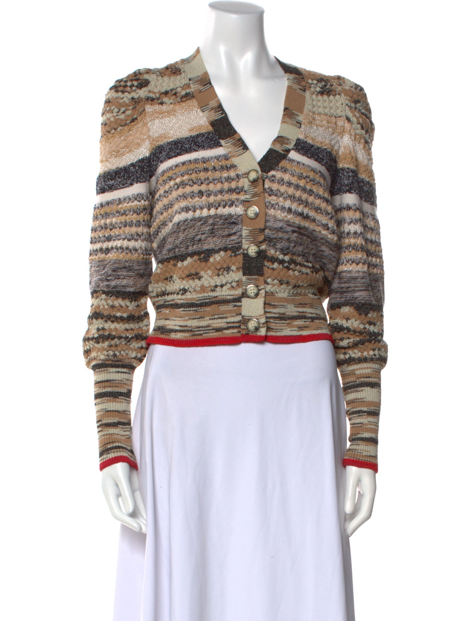 Veronica Beard Striped V-Neck Sweater