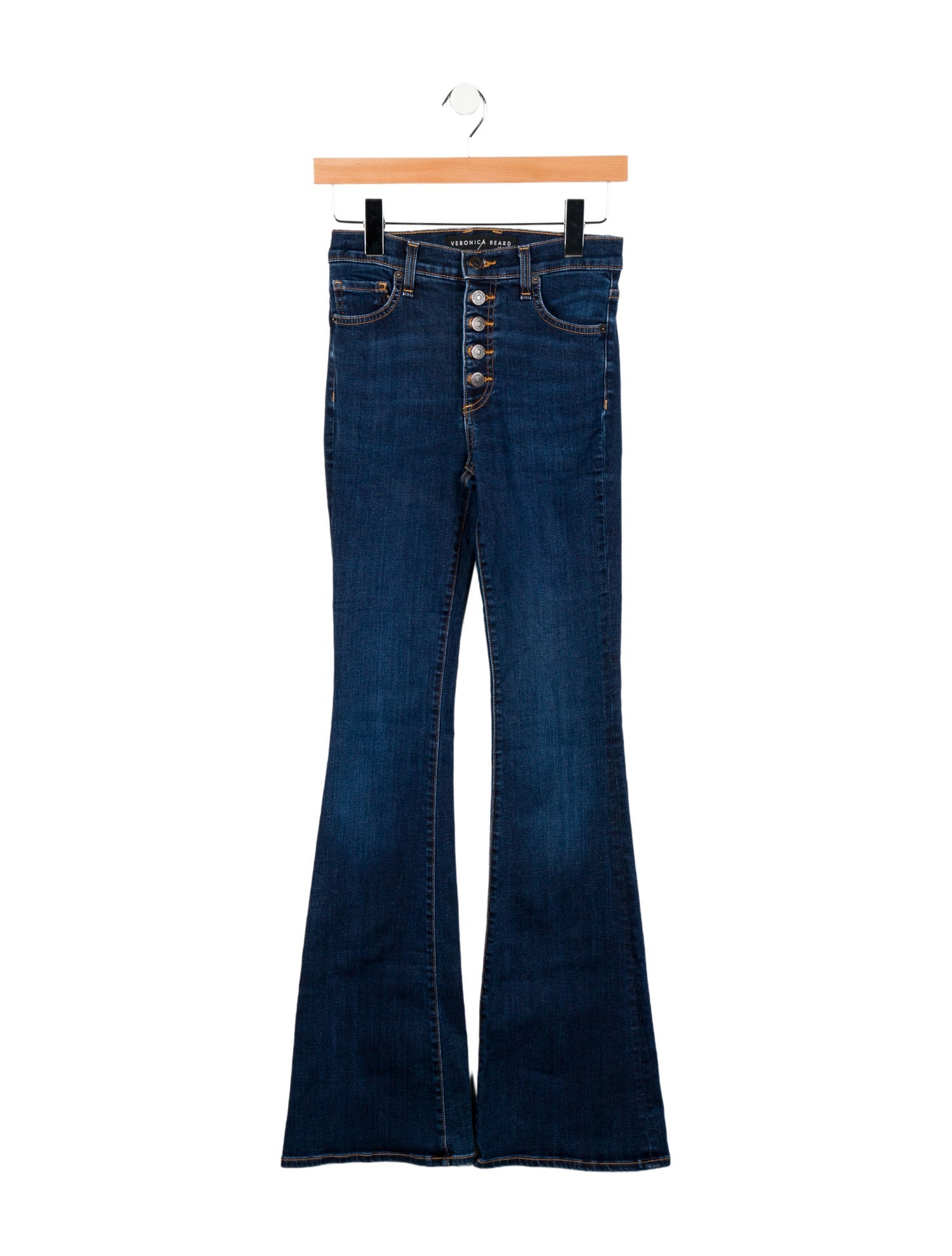 Veronica Beard Mid-Rise Wide Leg Jeans