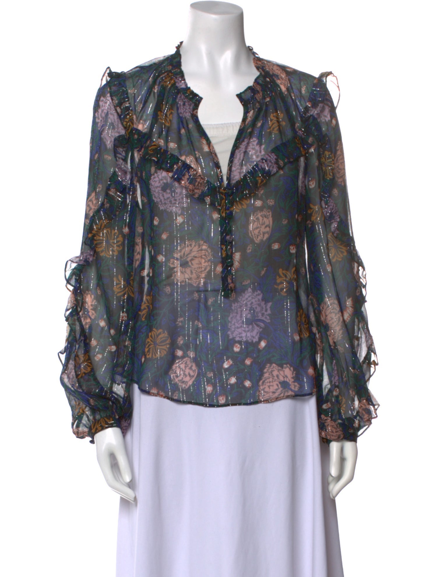 Veronica Beard Silk Floral Print Blouse