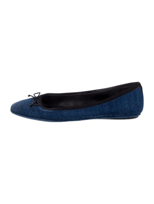 Veronica Beard Denim Bow Accents Ballet Flats