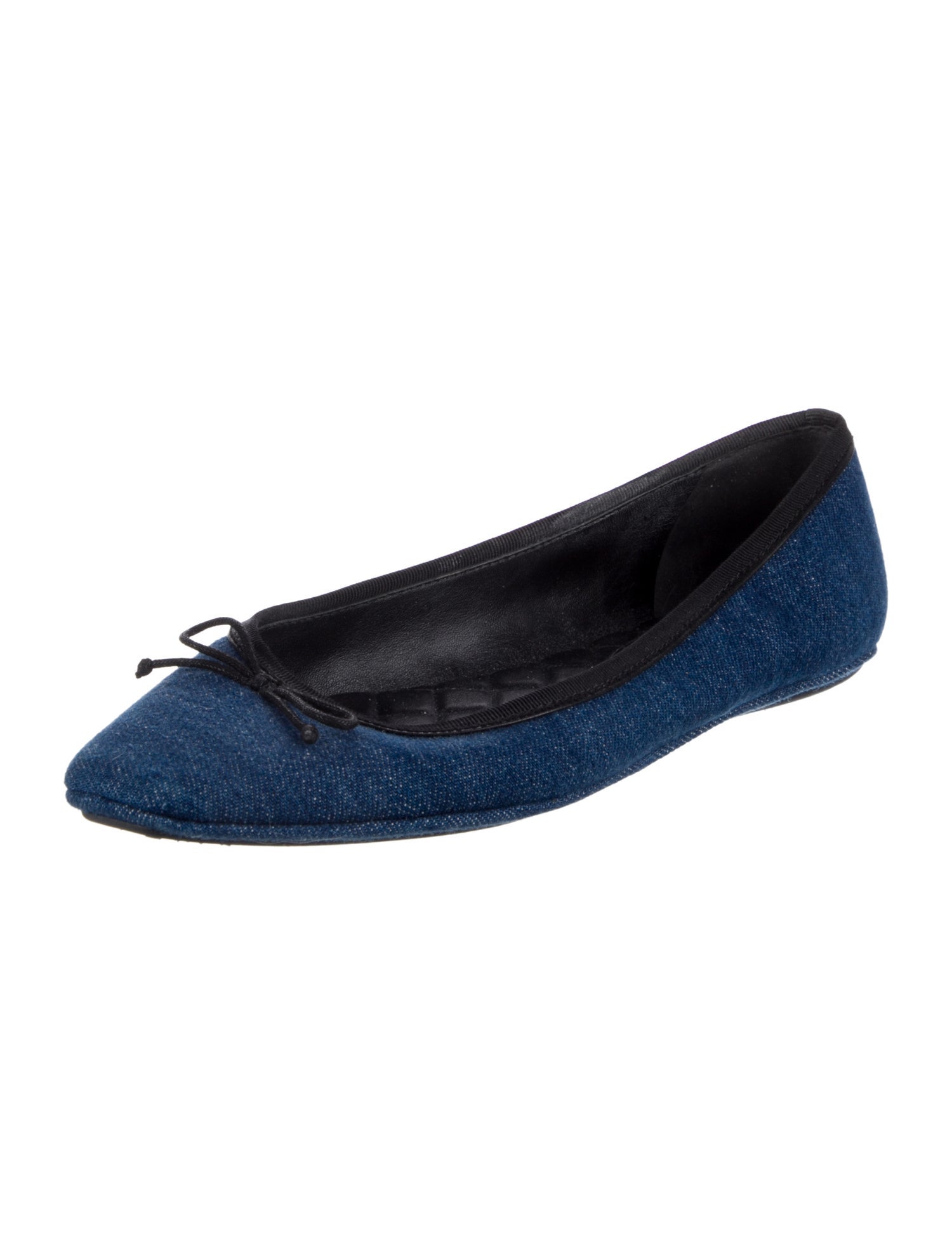 Veronica Beard Denim Bow Accents Ballet Flats