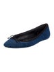 Veronica Beard Denim Bow Accents Ballet Flats