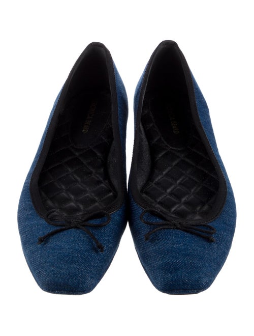 Veronica Beard Denim Bow Accents Ballet Flats