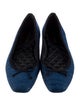 Veronica Beard Denim Bow Accents Ballet Flats