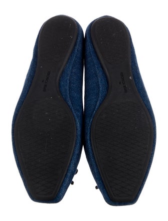 Veronica Beard Denim Bow Accents Ballet Flats