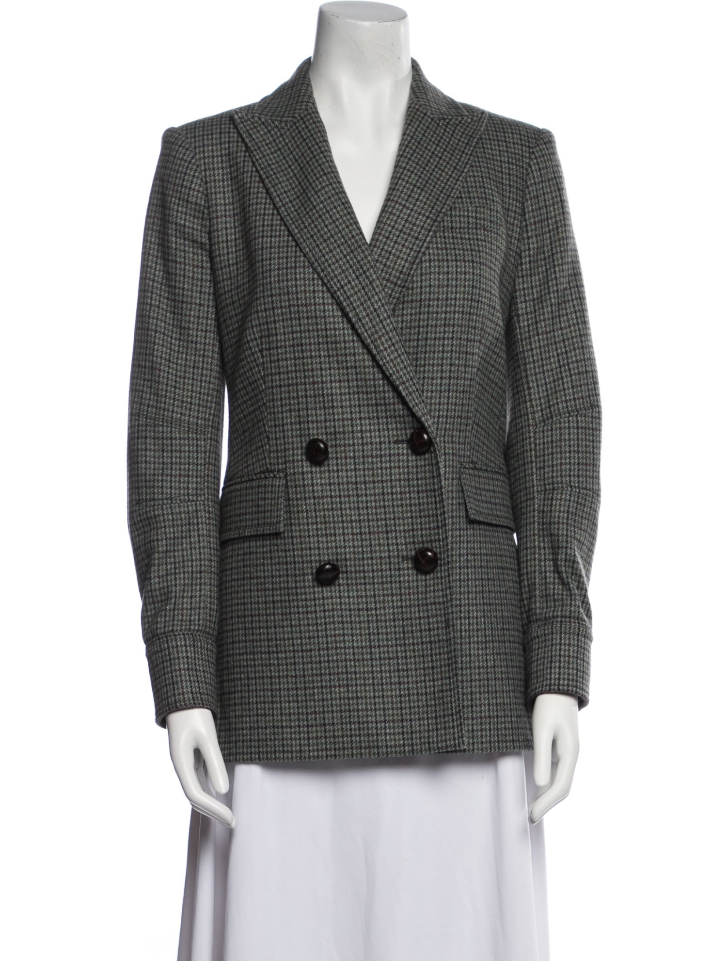 Veronica Beard Wool Houndstooth Print Blazer