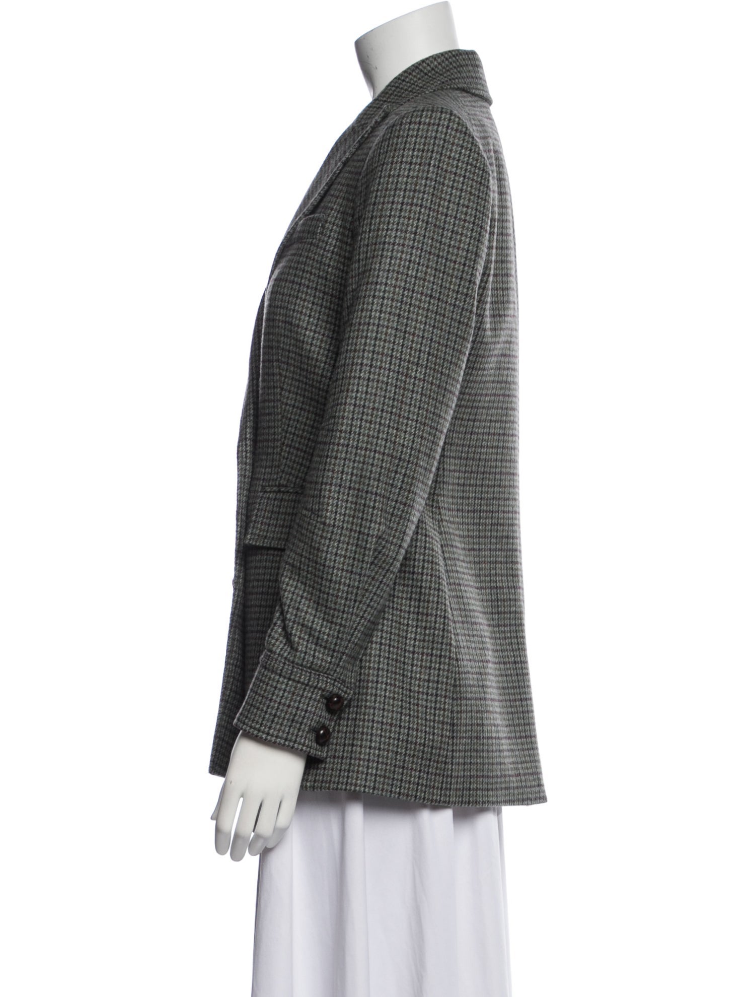 Veronica Beard Wool Houndstooth Print Blazer