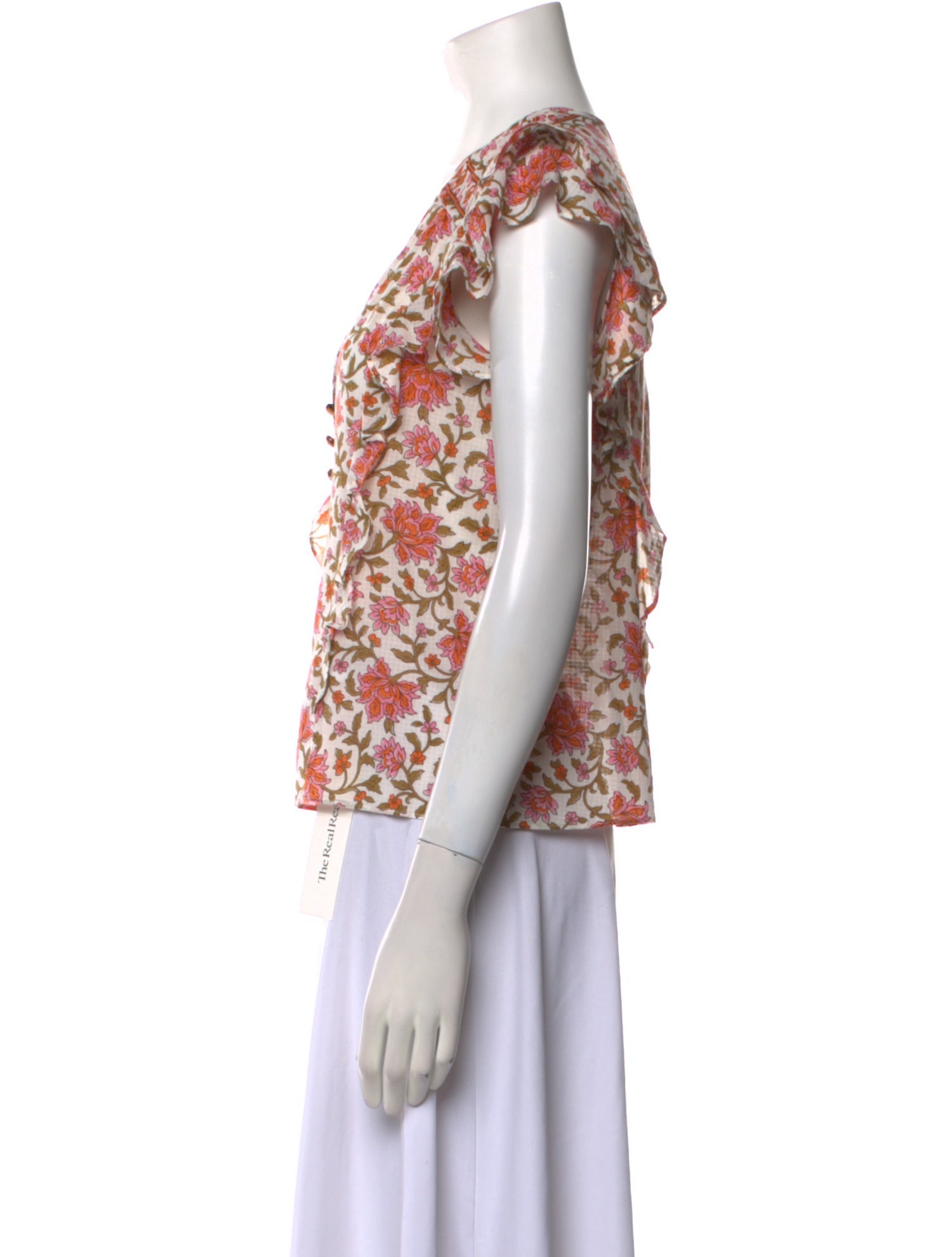 Veronica Beard Floral Print Plunge Neckline Blouse w/ Tags