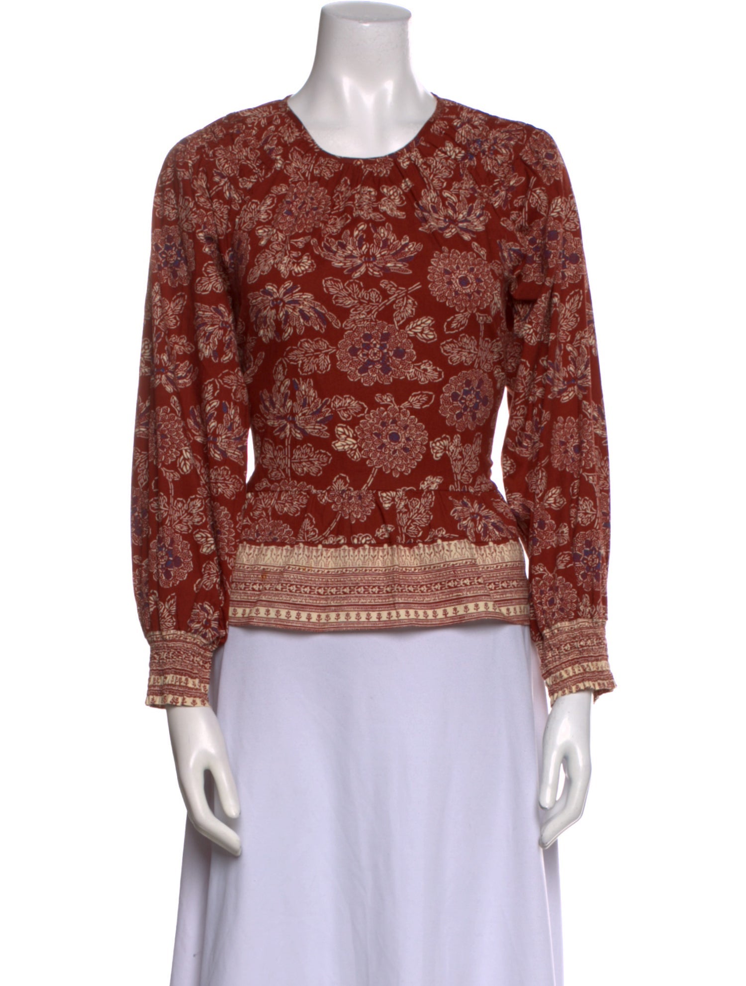 Veronica Beard Floral Print Crew Neck Sweatshirt