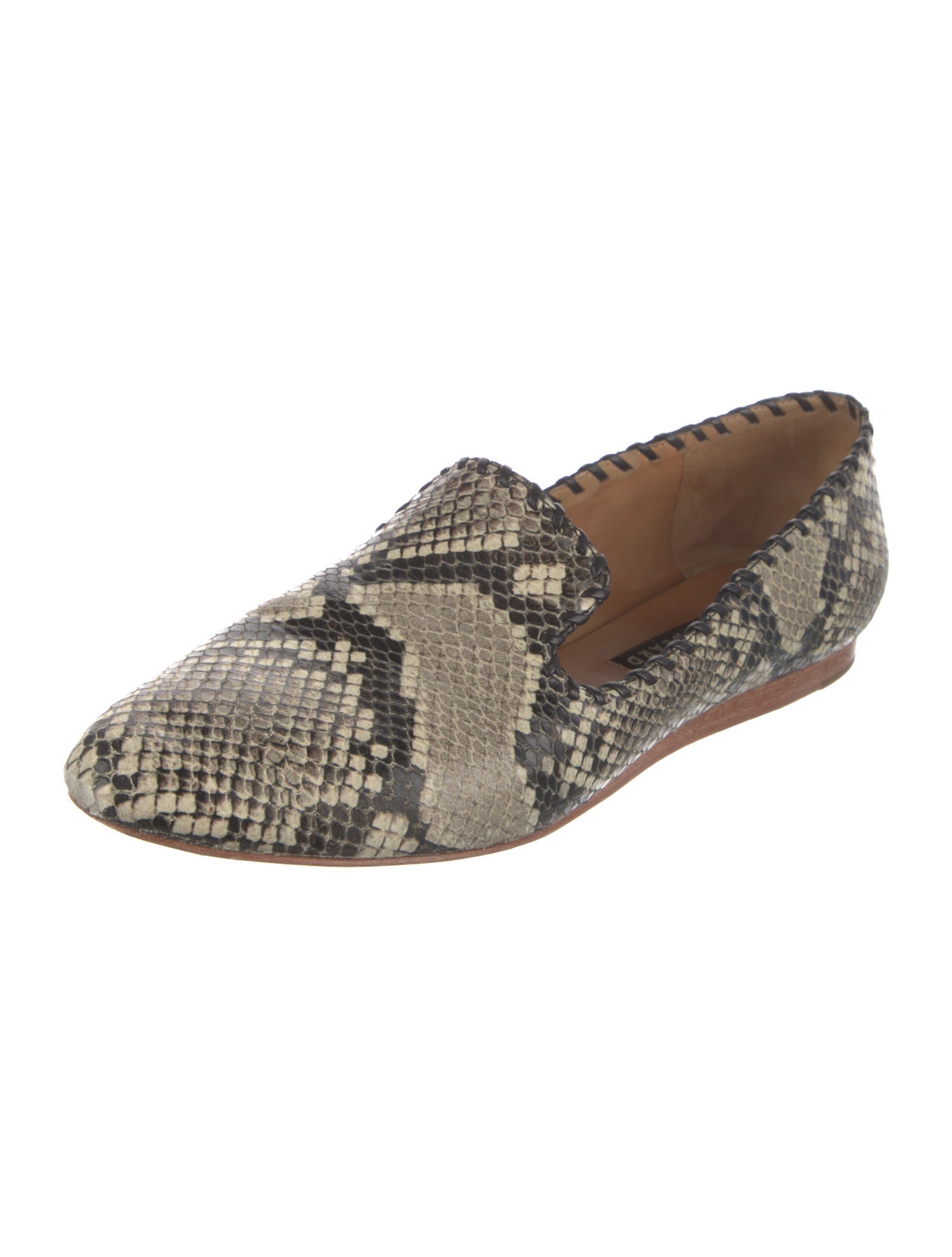 Veronica Beard Leather Animal Print Loafers