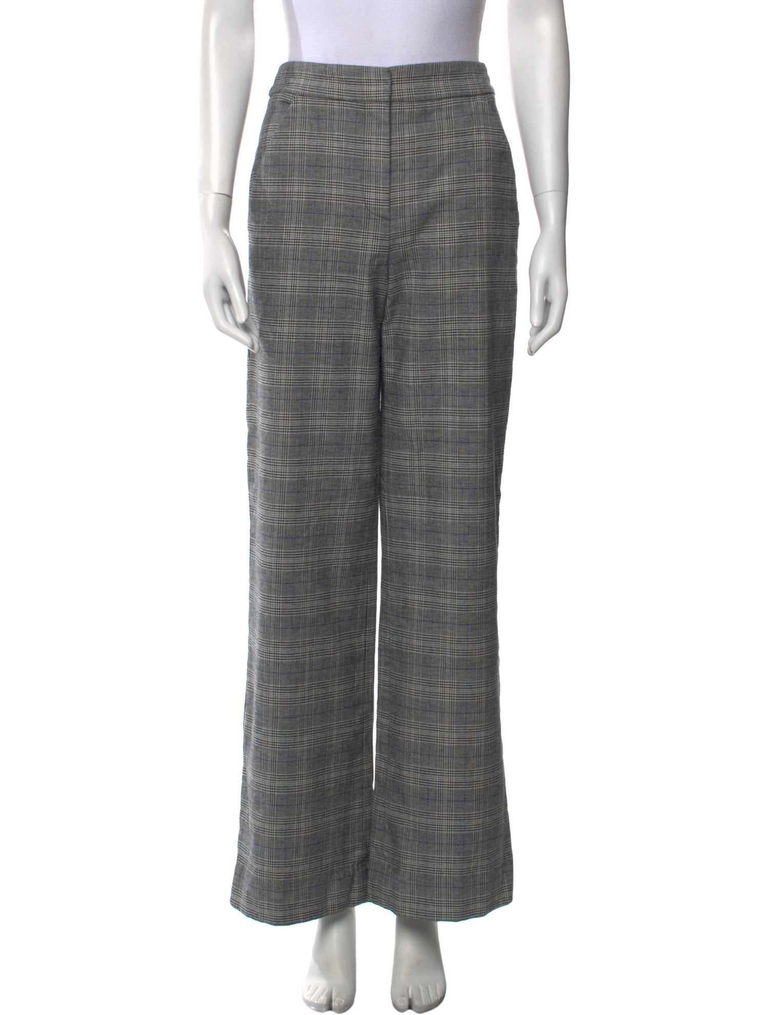Veronica Beard Plaid Print Straight Leg Pants