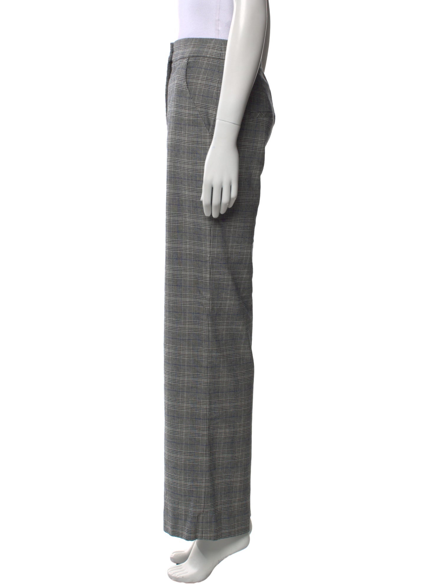 Veronica Beard Plaid Print Straight Leg Pants