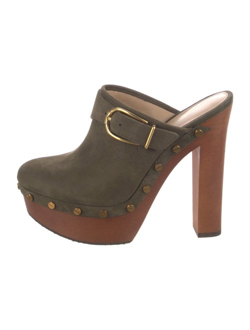 Veronica Beard Leather Studded Accents Mules