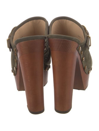 Veronica Beard Leather Studded Accents Mules