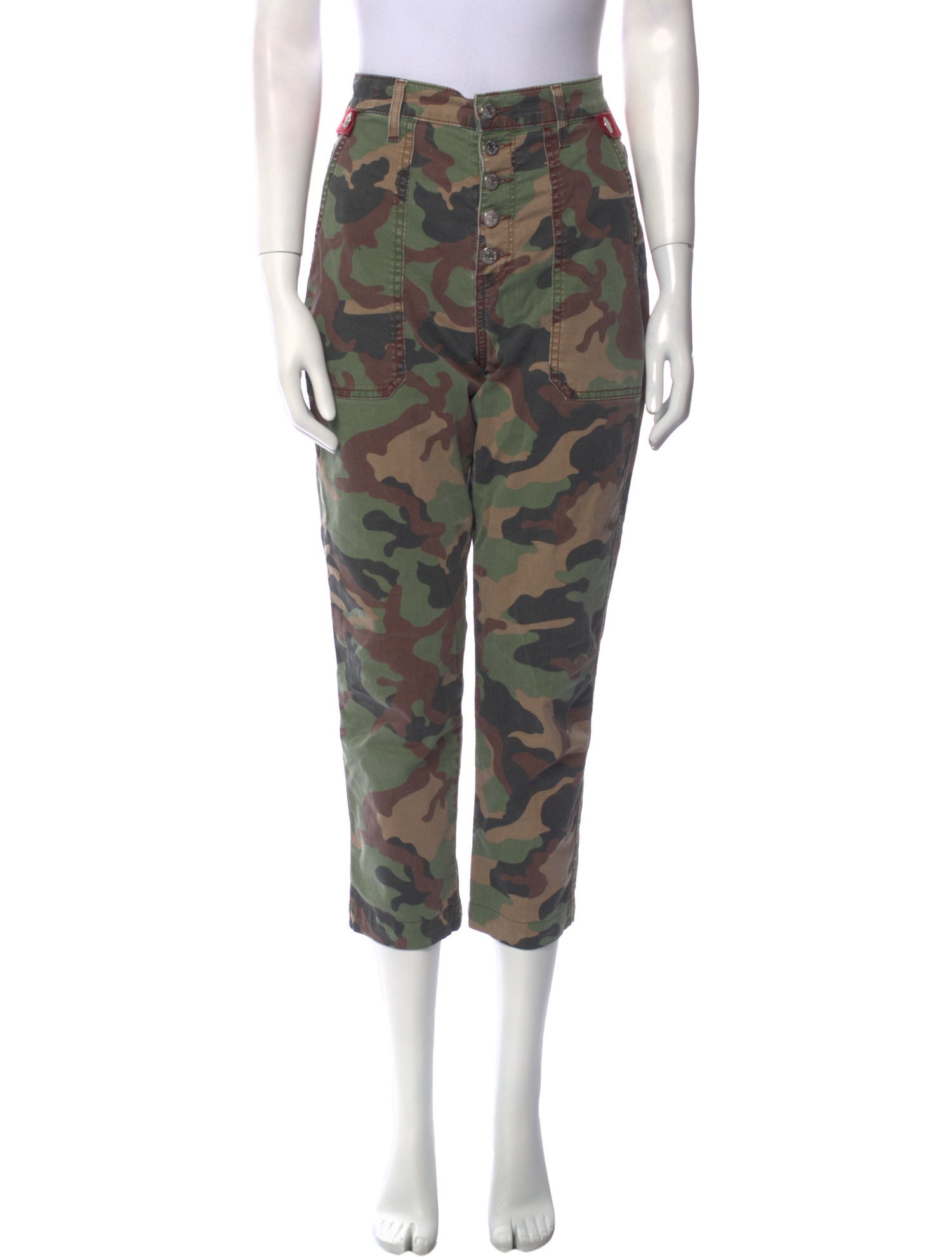 Veronica Beard Camouflage Print Straight Leg Pants