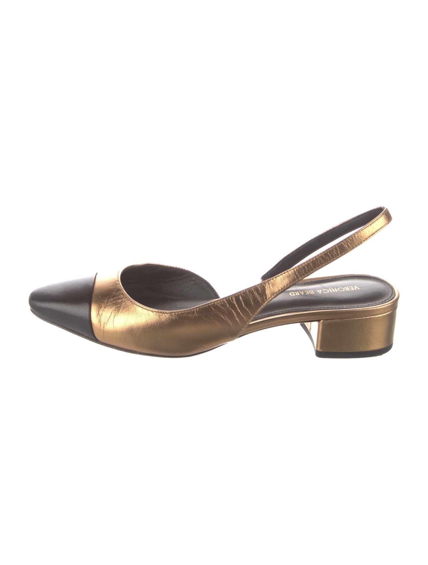 Veronica Beard Leather Colorblock Pattern Slingback Pumps