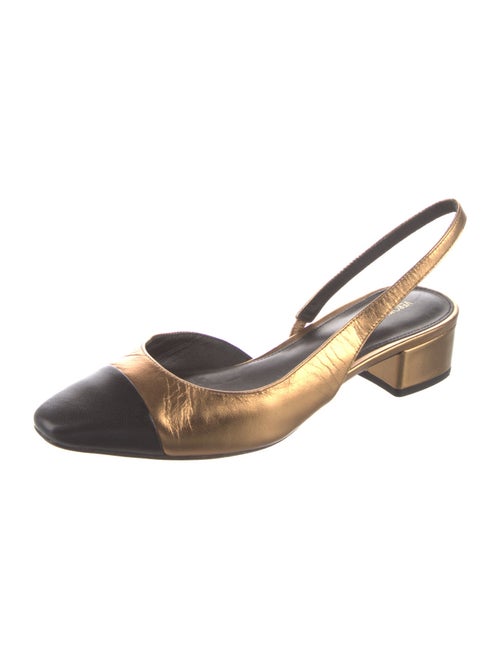 Veronica Beard Leather Colorblock Pattern Slingback Pumps