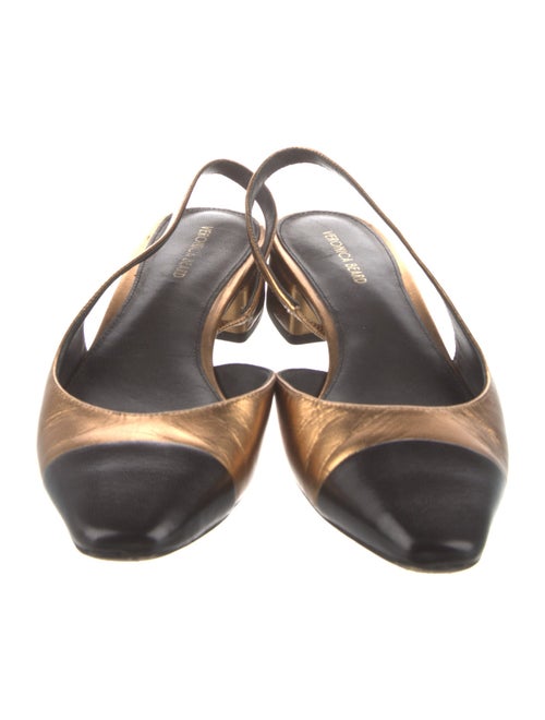 Veronica Beard Leather Colorblock Pattern Slingback Pumps