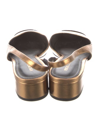 Veronica Beard Leather Colorblock Pattern Slingback Pumps