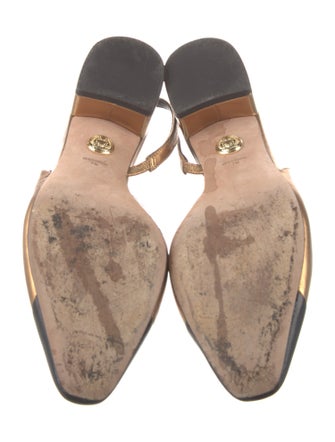 Veronica Beard Leather Colorblock Pattern Slingback Pumps