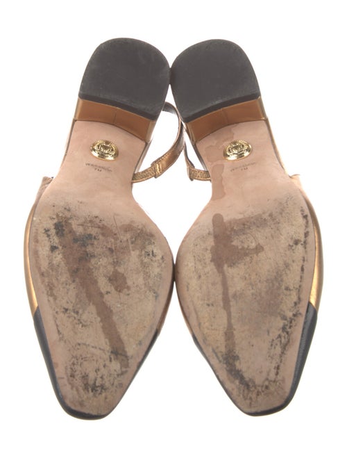 Veronica Beard Leather Colorblock Pattern Slingback Pumps