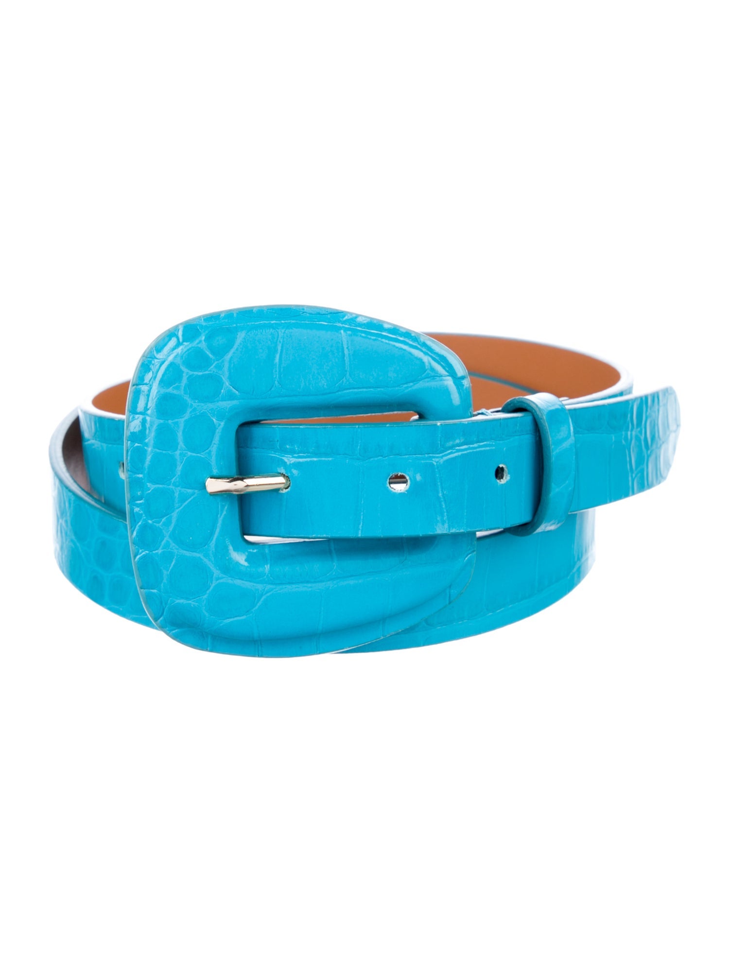 Veronica Beard Skinny Embossed Leather Belt