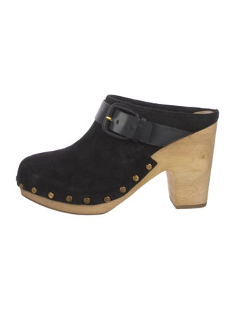 Veronica Beard Suede Studded Accents Mules