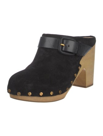 Veronica Beard Suede Studded Accents Mules