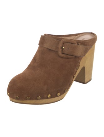 Veronica Beard Suede Studded Accents Mules