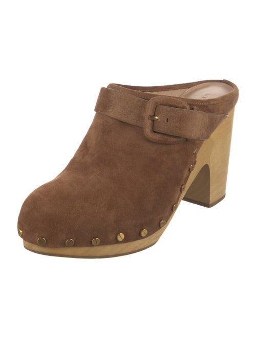 Veronica Beard Suede Studded Accents Mules