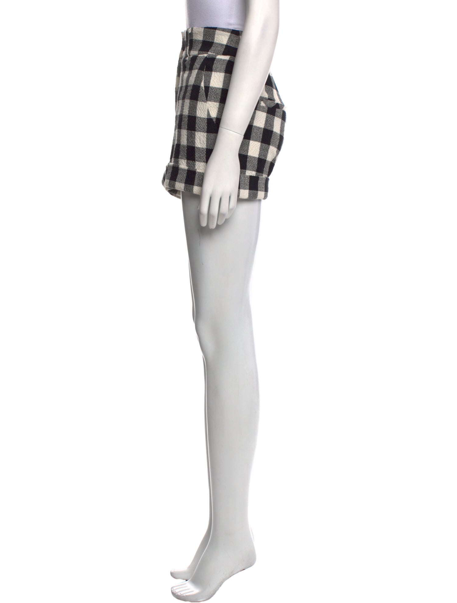 Veronica Beard Plaid Print Mini Shorts