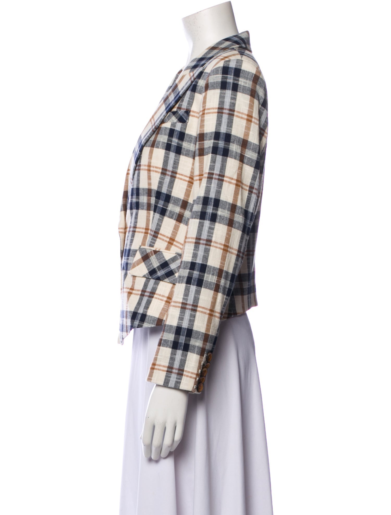 Veronica Beard Plaid Print Blazer