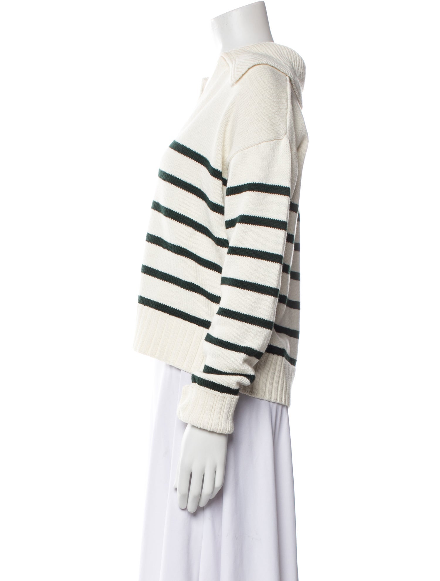 Veronica Beard Striped V-Neck Sweatshirt