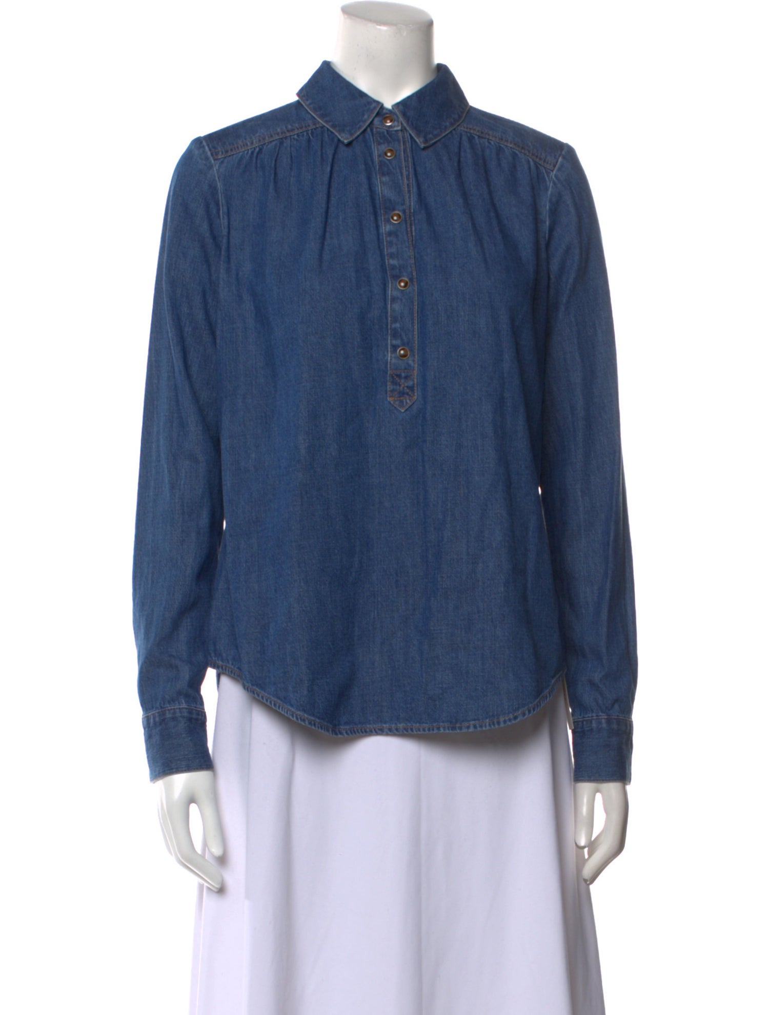 Veronica Beard Long Sleeve Button-Up Top