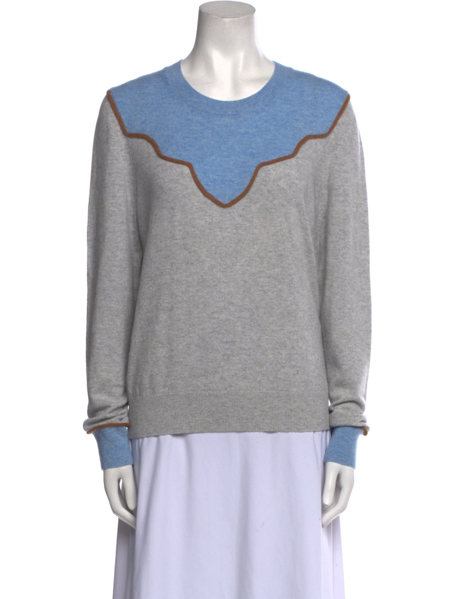 Veronica Beard Cashmere Colorblock Pattern Sweater