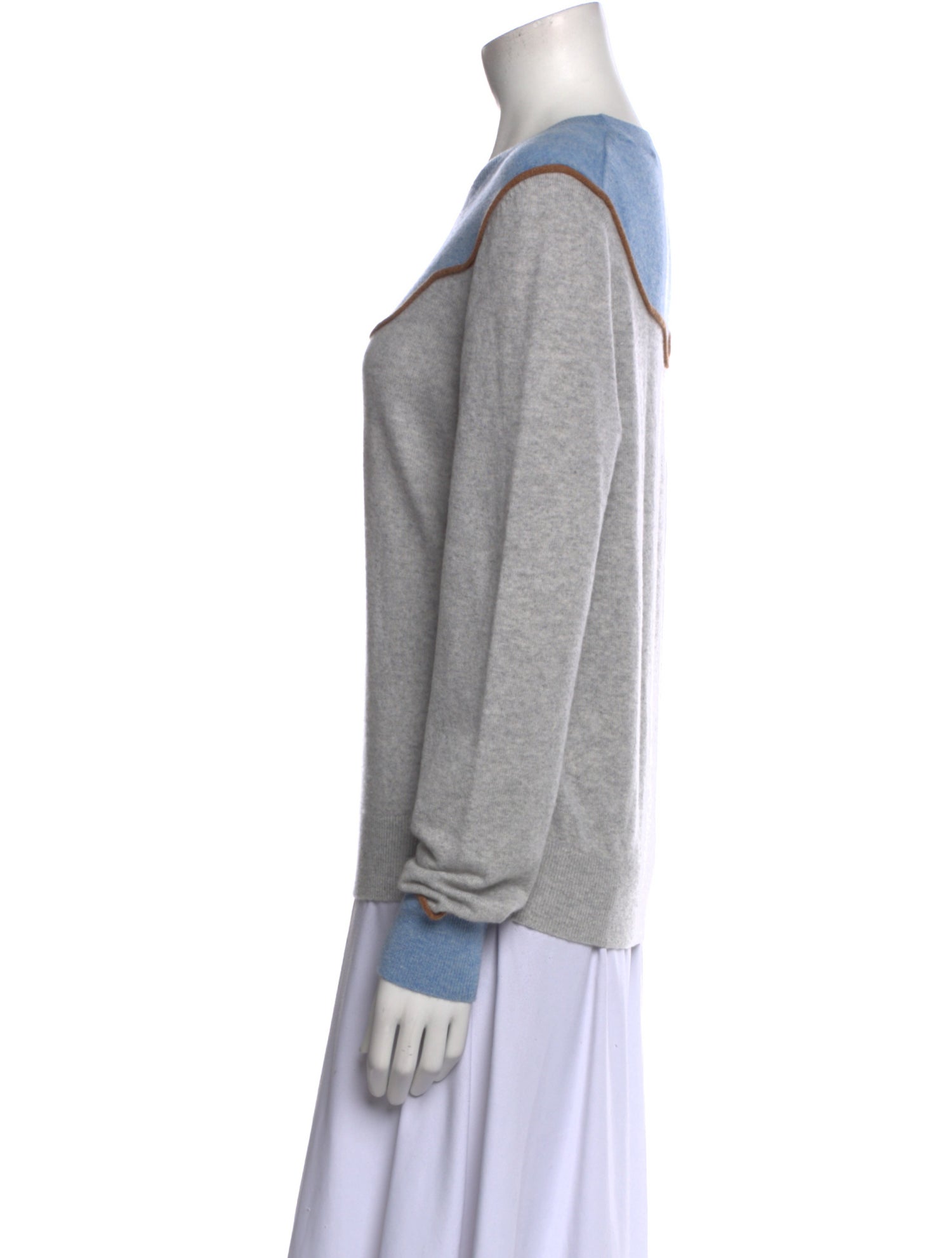 Veronica Beard Cashmere Colorblock Pattern Sweater