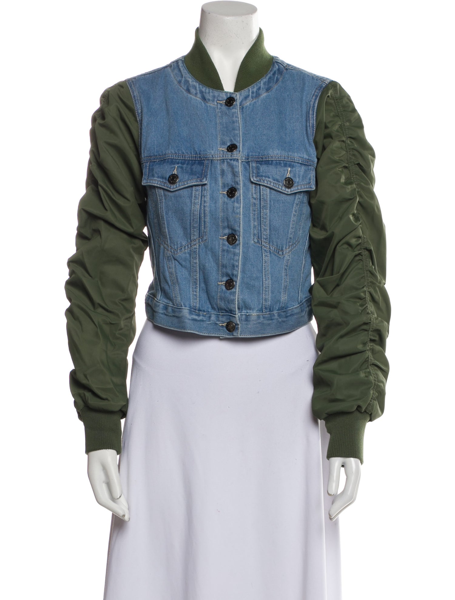 Veronica Beard Colorblock Pattern Denim Jacket
