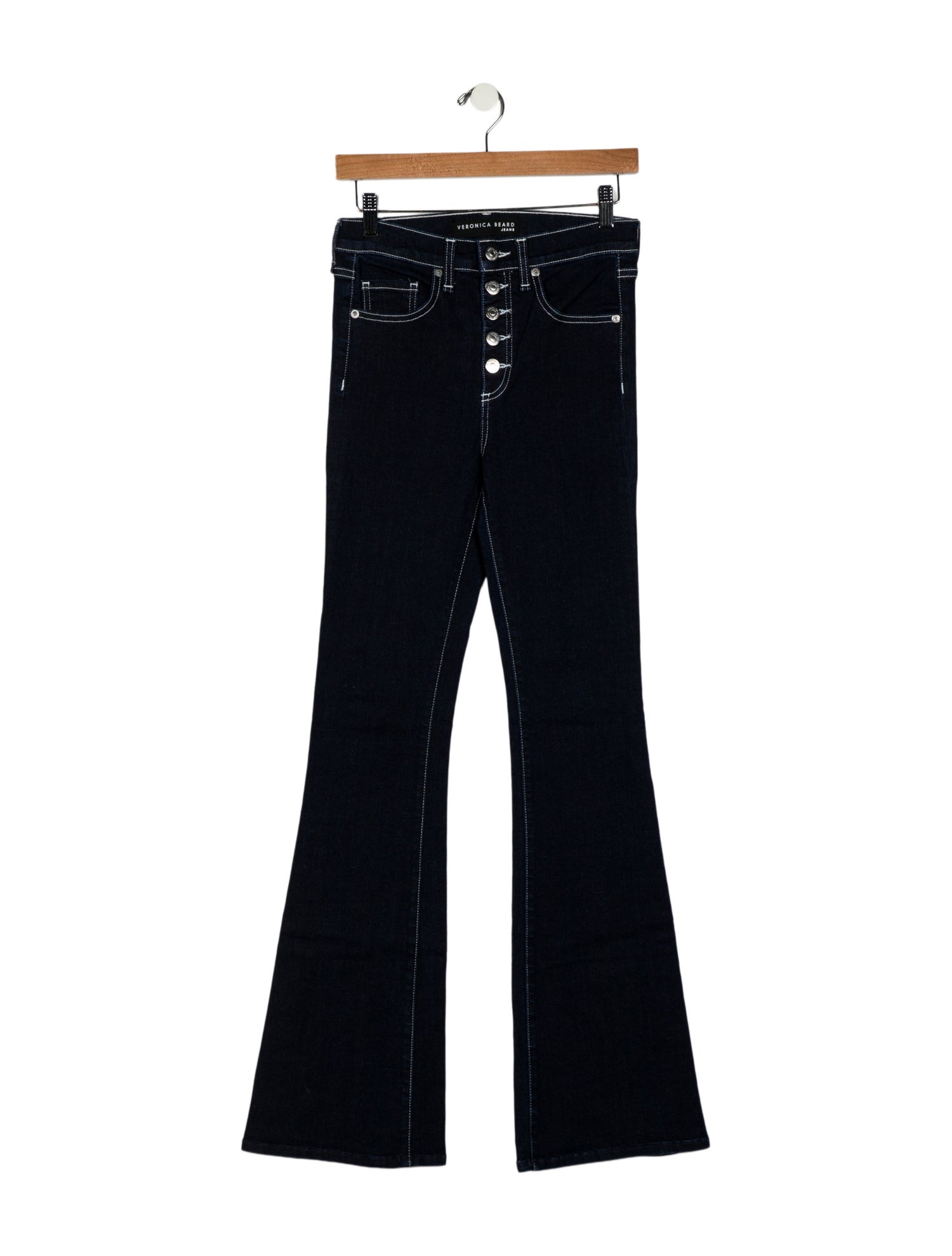 Veronica Beard Mid-Rise Wide Leg Jeans