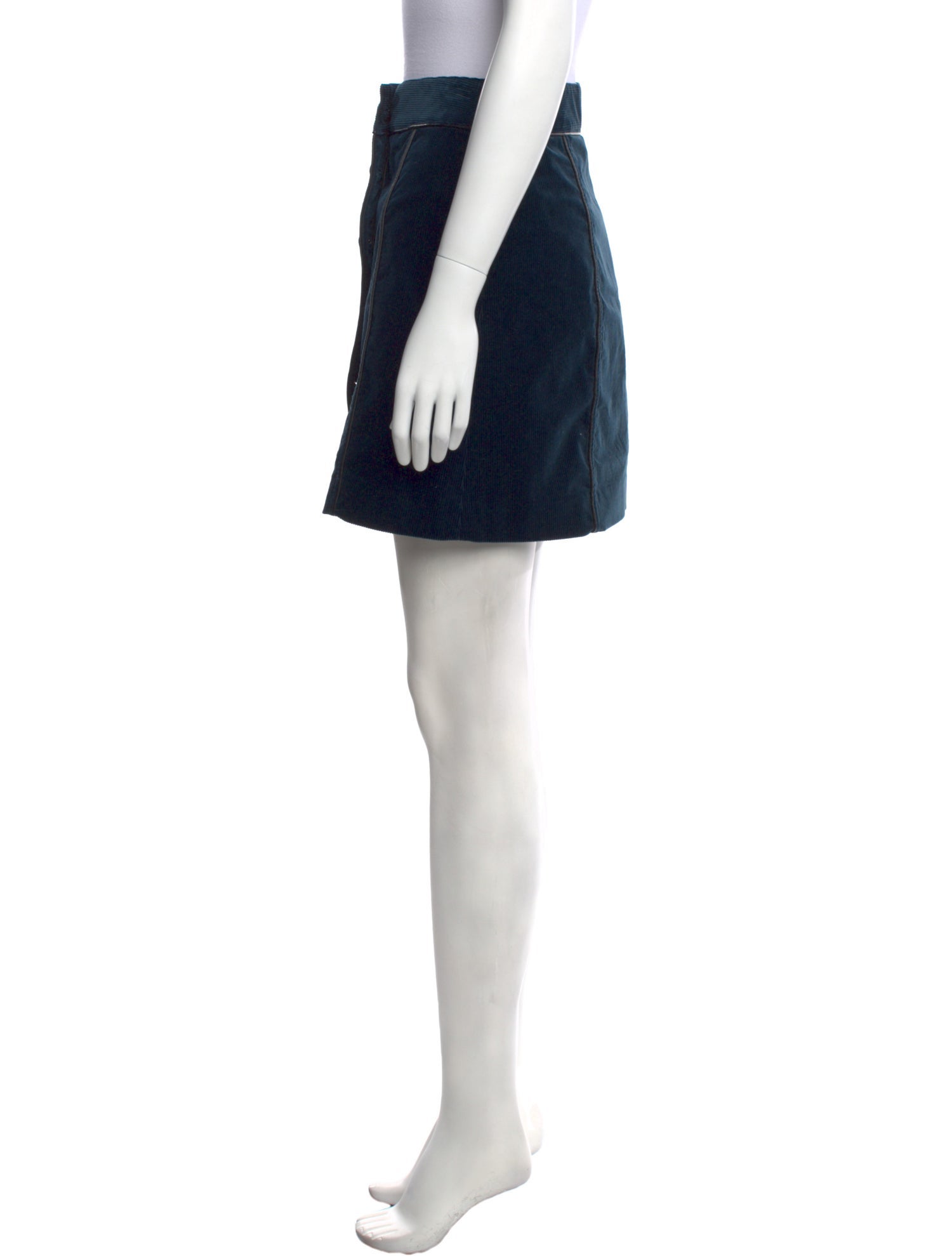 Veronica Beard Leather Trim Embellishment Mini Skirt