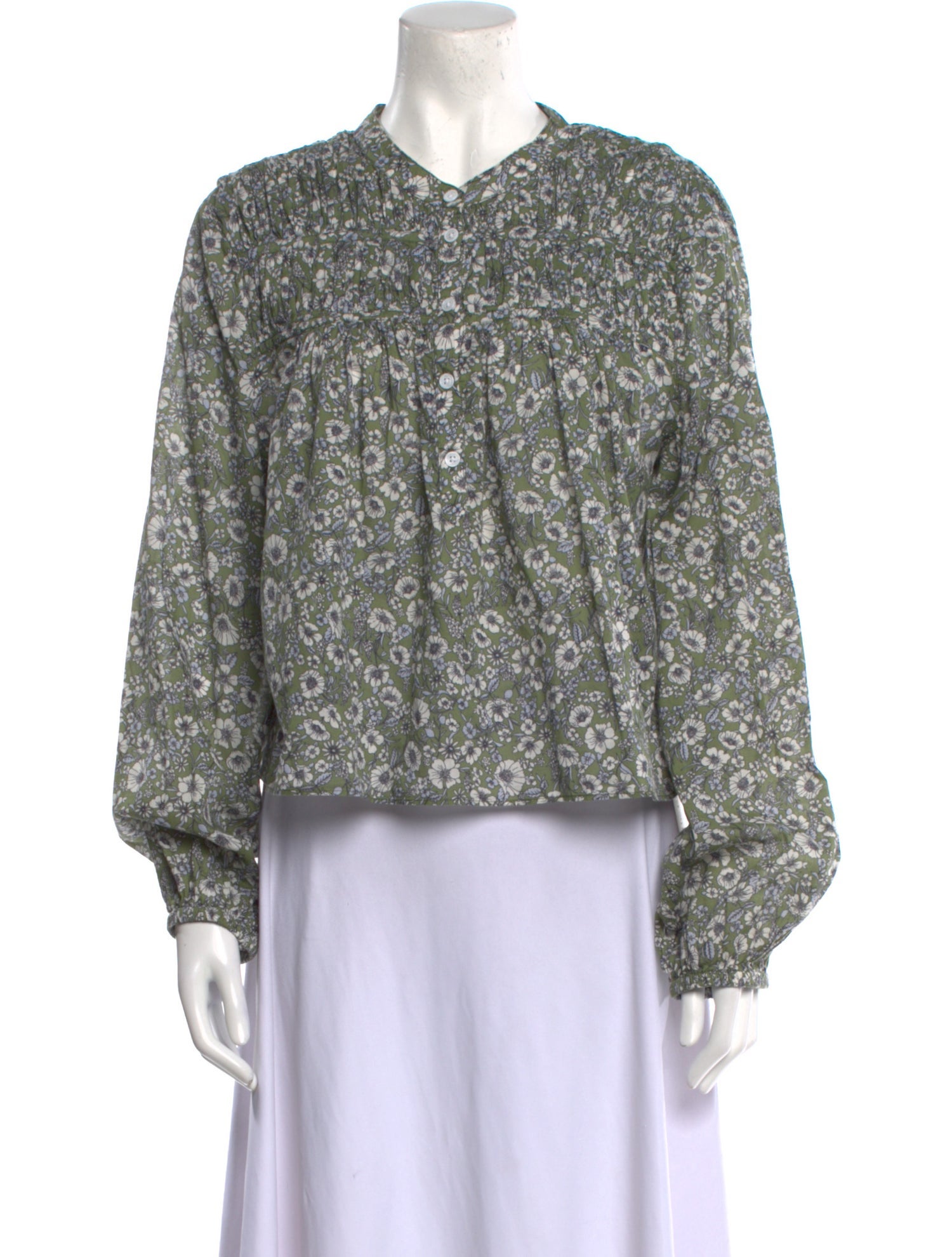 Veronica Beard Floral Print Mock Neck Sweatshirt