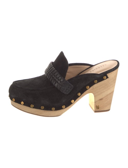 Veronica Beard Suede Studded Accents Mules