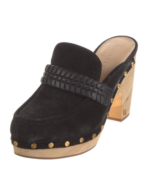Veronica Beard Suede Studded Accents Mules
