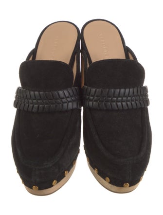 Veronica Beard Suede Studded Accents Mules
