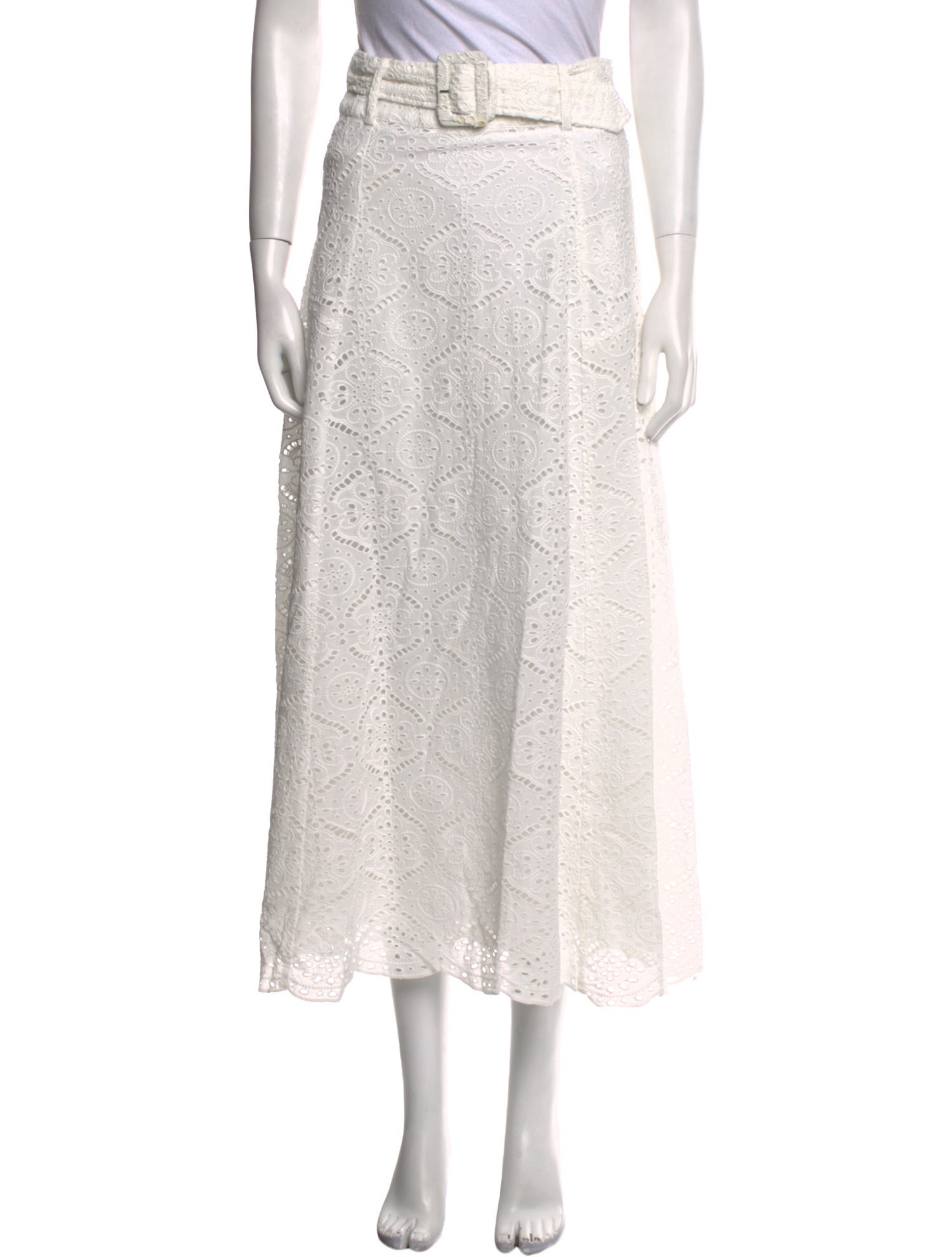 Veronica Beard Lace Pattern Midi Length Skirt