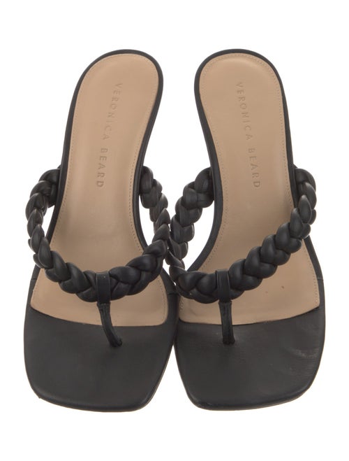 Veronica Beard Leather Braided Accents Slides