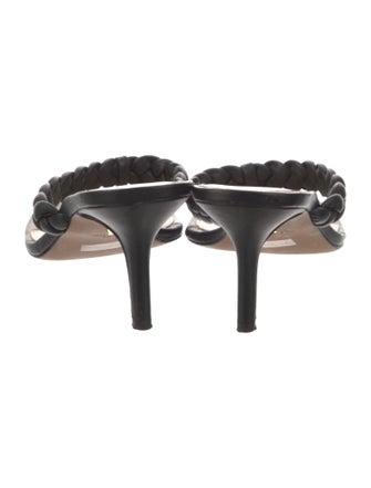 Veronica Beard Leather Braided Accents Slides