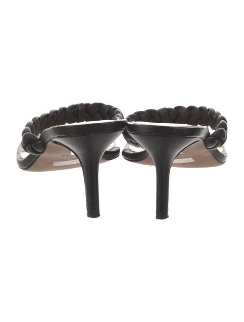 Veronica Beard Leather Braided Accents Slides