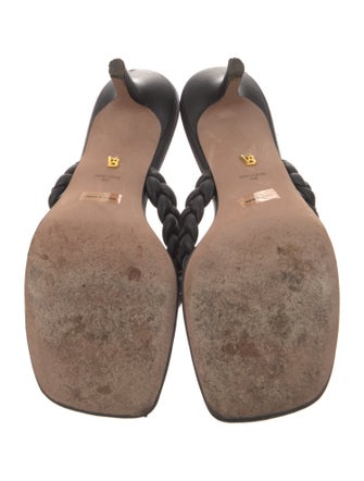 Veronica Beard Leather Braided Accents Slides