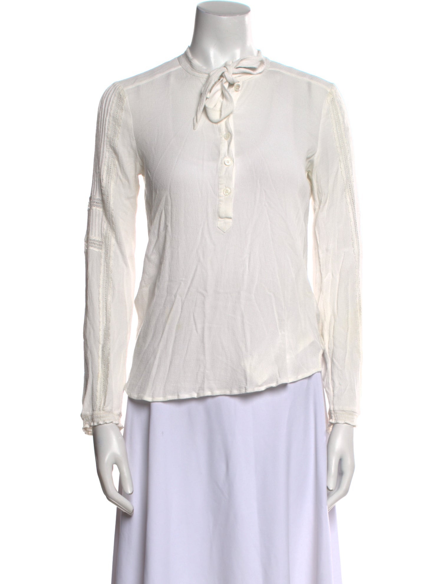 Veronica Beard Tie Neck Long Sleeve Blouse