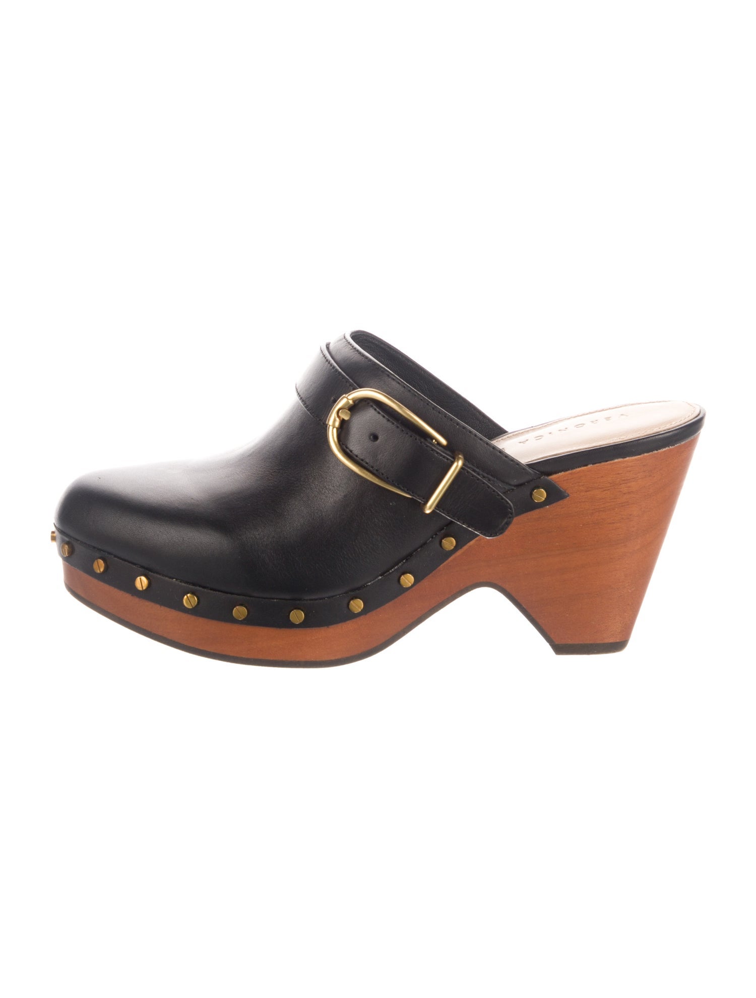 Veronica Beard Leather Studded Accents Mules